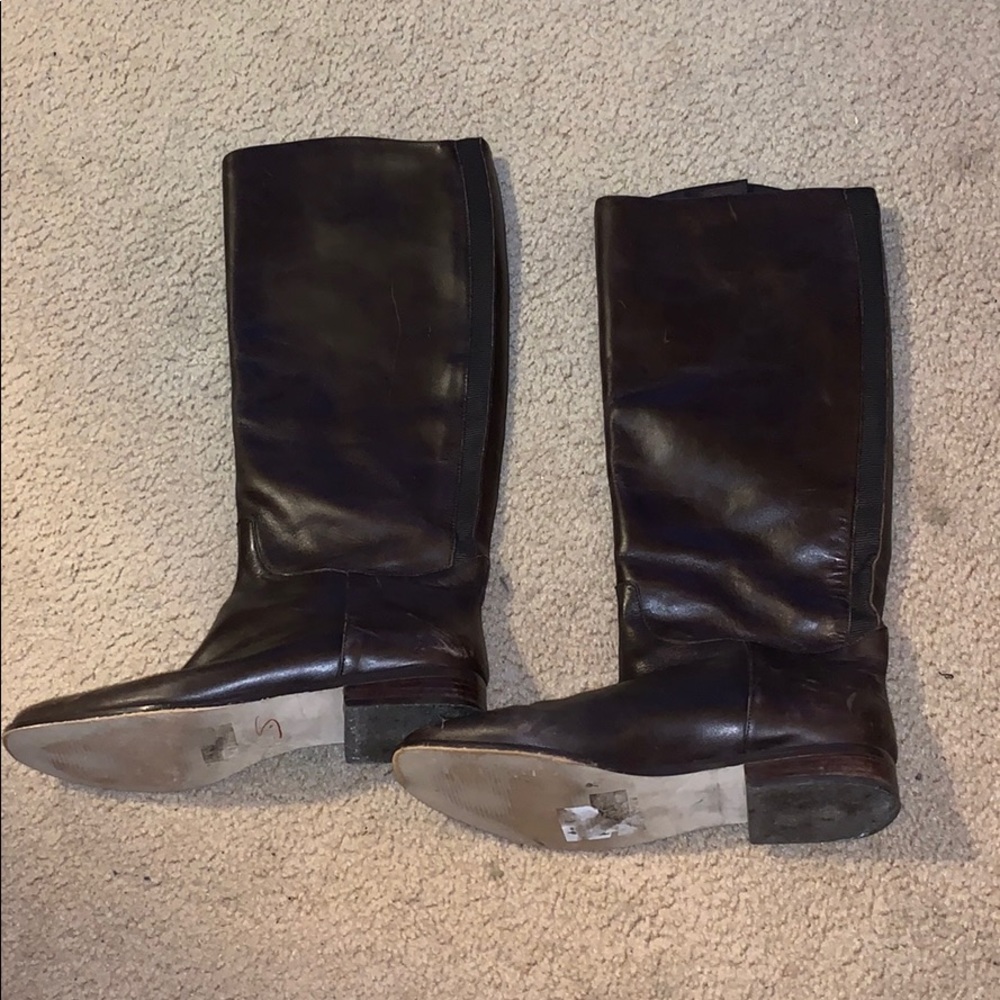 Tall Leather Chocolate Brown Boots